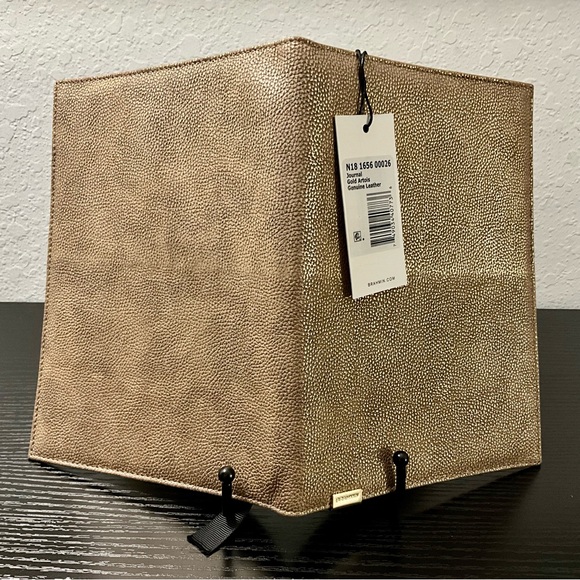 Brahmin Journal GOLD ARTOIS Genuine Leather W/A Pebble Texture NWT